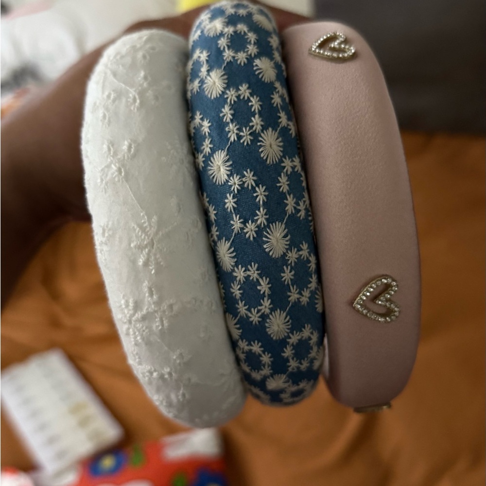 Set of Three Embroidered and Embellished Headbands